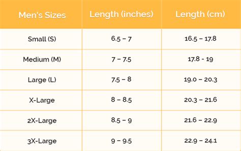 mens bangle size chart
